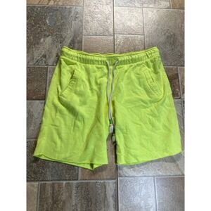 Mossimo Supply Co Neon Yellow Sweat Shorts M/M Drawstring Casual Lounge Athletic